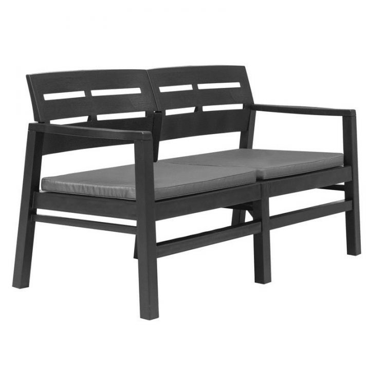 Banc De Jardin Plastique Et Coussin Polyester Anthracite dedans Banc De Jardin Plastique Banc De Jardin Plastique Et Coussin Polyester Anthracite dedans Banc De Jardin Plastique