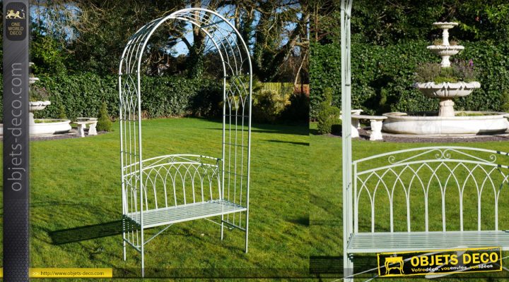 Banc De Jardin Sous Arche En Fer Forgé Finition Vert Olive pour Arche De Jardin En Fer Forgé Banc De Jardin Sous Arche En Fer Forgé Finition Vert Olive pour Arche De Jardin En Fer Forgé
