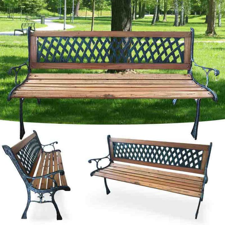 Banc De Jardin Toute Saison Haute Résistance – Bois Et pour Banc De Jardin En Fonte