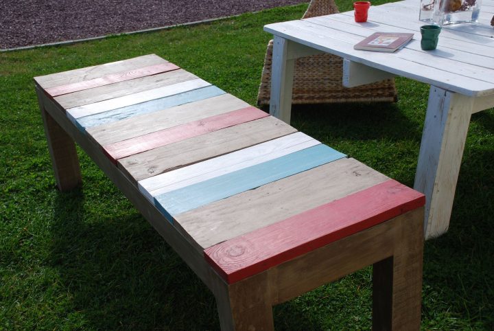 Banc Fait Avec Du Bois Des Palettes : Meubles Et pour Table De Jardin En Bois Avec Banc Integre