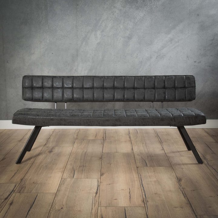 Banc Salle À Manger Noir Avec Dossier 150 Cm pour Banc Avec Dossier Pour Salle A Manger