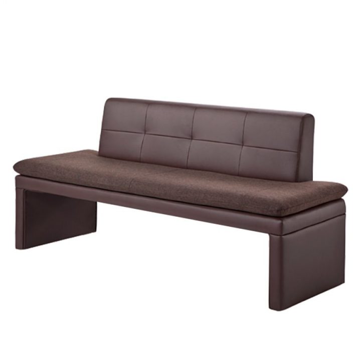 Banc Supper – Cuir Synthétique / Marron | Bancs, Banc Avec concernant Banc Avec Dossier Pour Salle A Manger