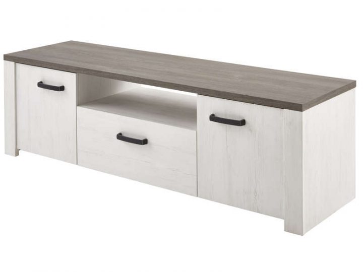 Banc Tv Duke Coloris Blanc – Vente De Meuble Tv – Conforama à Meubles Tv Conforama