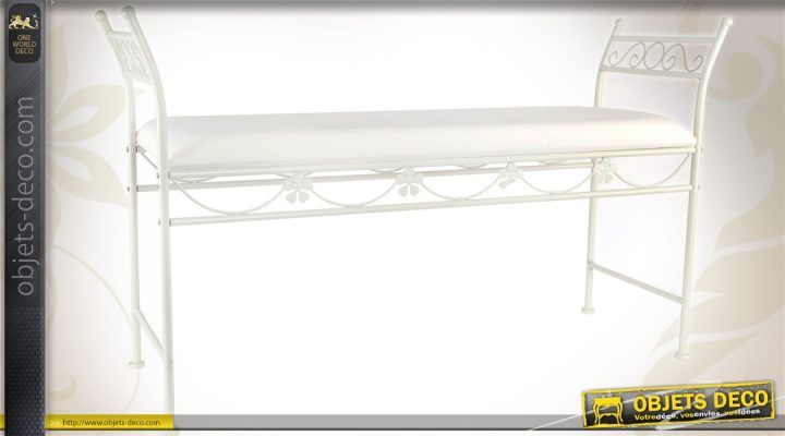 Banquette Bout De Lit Façon Fer Forgé Coloris Blanc avec Banquette Fer Forgé Alinea