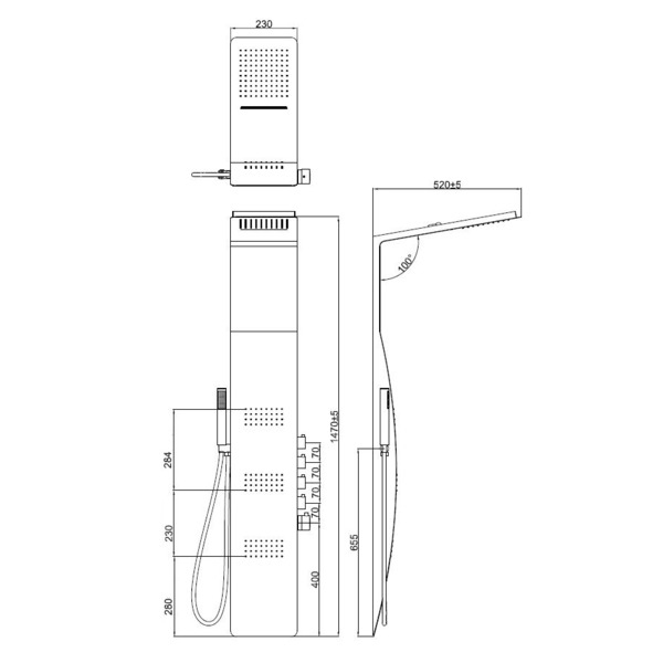 Best Design Berdorf Colonne De Douche 147X203Cm Aluminium serapportantà Colonne De Douche Noir Mat