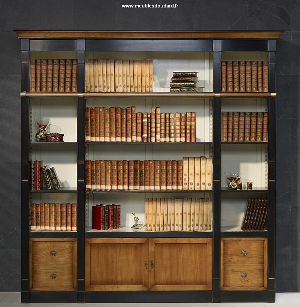 Bibliothèque Directoire Merisier Dh dedans Meuble Bas Bibliothèque