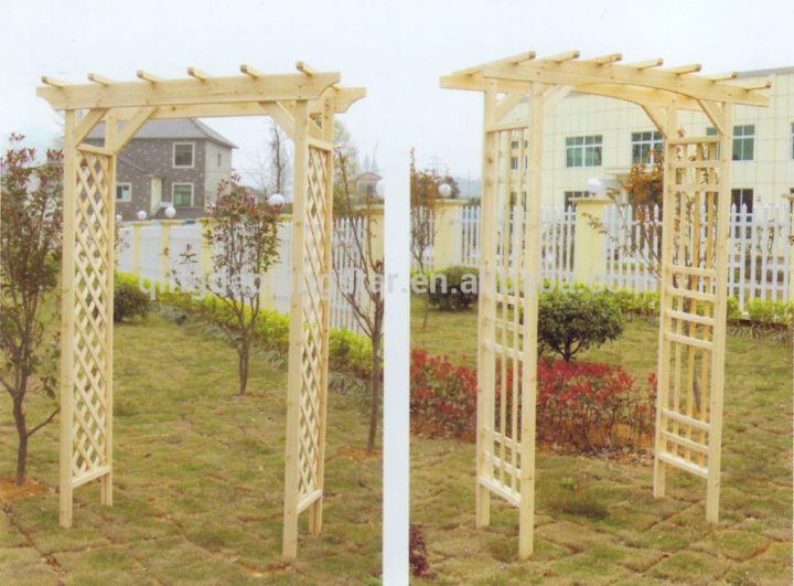 Bois Massif Extérieure Jardin Arche Porte-Autres Meubles serapportantà Arche De Jardin En Bois