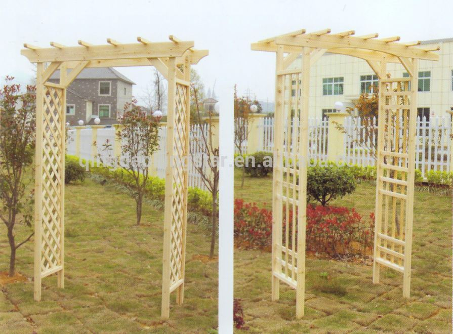 Bois Massif Extérieure Jardin Arche Porte-Autres Meubles serapportantà Arche De Jardin En Bois