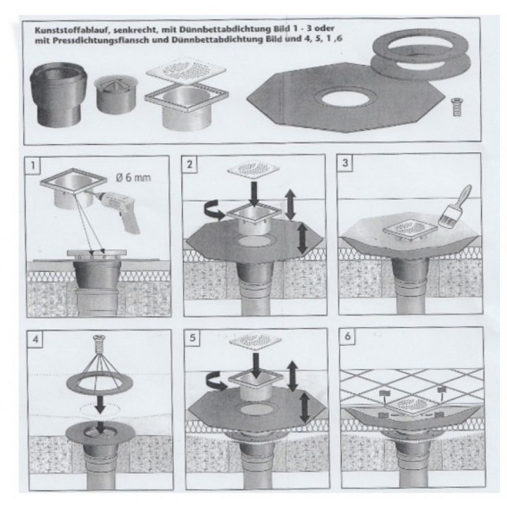 Bonde De Douche À L'italienne 150 X 150 Mm Ajustable Sortie Verticale Aco  Passavant pour Siphon Douche À L Italienne