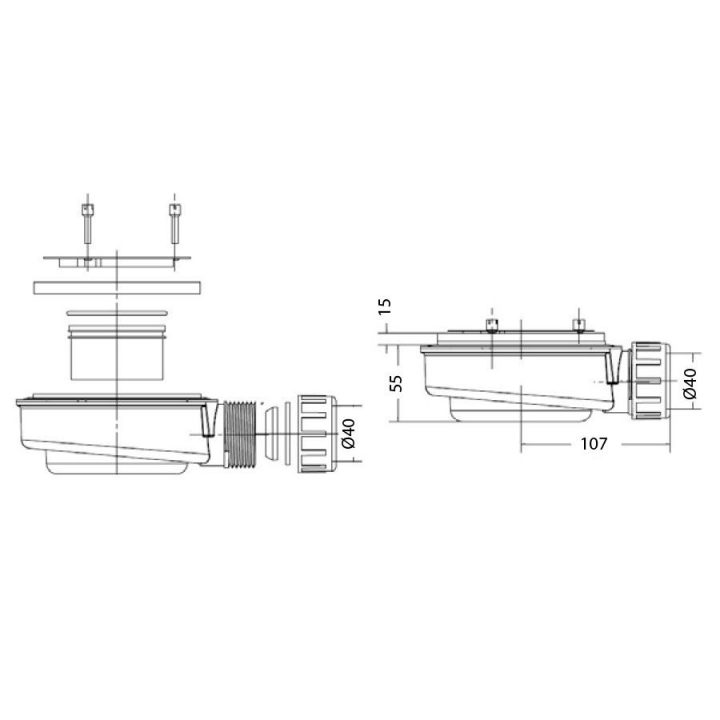 Bonde De Douche Extra-Plate Ø 90Mm Pour Receveur Avec Grille avec Siphon Douche À L Italienne