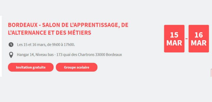 Bordeaux – Salon De L'Apprentissage, De L'Alternance Et pour Chambre Des Métiers Bordeaux Bordeaux – Salon De L'Apprentissage, De L'Alternance Et pour Chambre Des Métiers Bordeaux