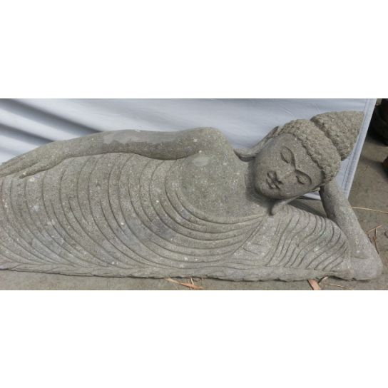 Bouddha Allongé En Pierre De Lave Jardin Zen 2 M serapportantà Jardin Zen Bouddha Avec Pierres Portes Bonheurs