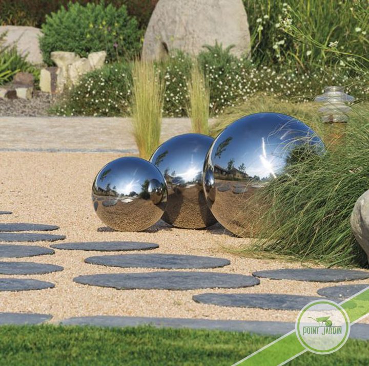 Boule Inox Décoration Jardin – Point Jardin pour Boule De Jardin Lumineuse