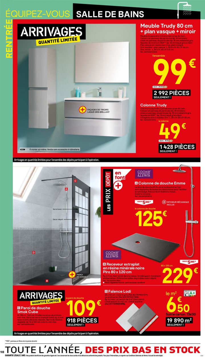 Brico Dépôt Catalogue Actuel 23.08 – 05.09.2019 [10 intérieur Brico Depot Colonne De Douche