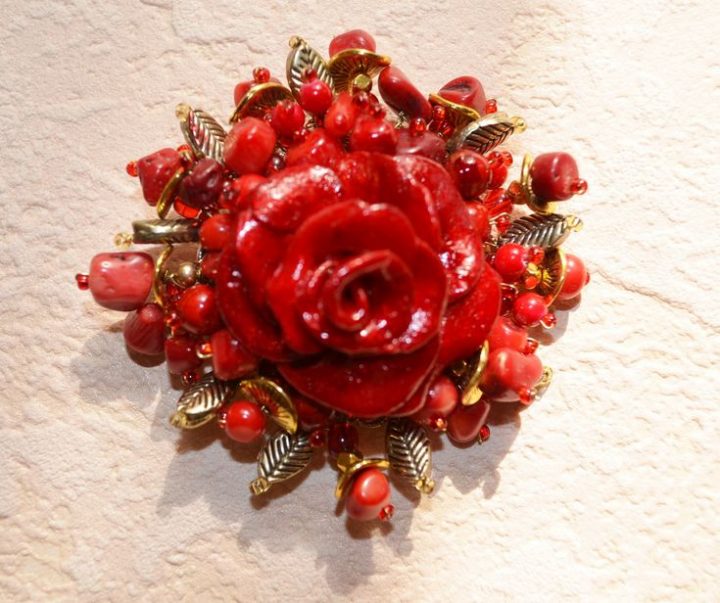 Brooch Flower Handmade 100% . The Brooch Is Made Coral concernant Ceramiks Brooch Flower Handmade 100% . The Brooch Is Made Coral concernant Ceramiks