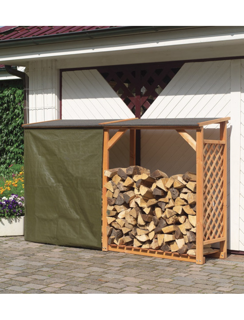 Bûcher En Treillis De Bois Avec Extension Ideanature à Abri De Jardin Avec Bucher