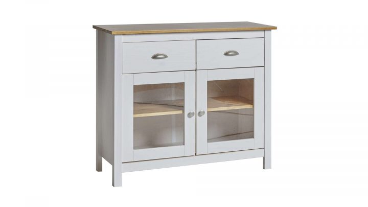 Buffet 2 Portes 2 Tiroirs Amazone Coloris Blanc/ Chêne pour Amazone Meuble