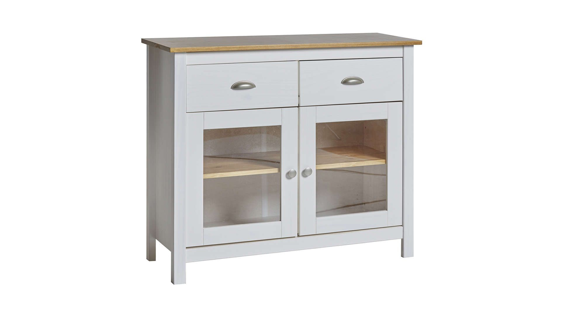 Buffet 2 Portes 2 Tiroirs Amazone Coloris Blanc/ Chêne pour Amazone Meuble