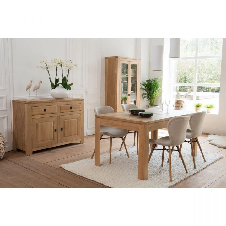 Buffet 2 Portes Boston En Chêne Massif – Taille : Taille intérieur Salle A Manger En Chene Massif Moderne