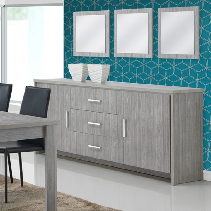 Buffet 210 Cm Pas Cher Couleur Chêne Gris Margaux tout Buffet Salle À Manger Pas Cher