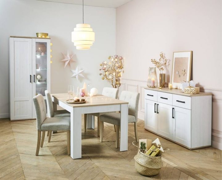 Buffet 3 Portes 3 Tiroirs Romance Imitation Pin/ Imitation avec Meuble De Salle A Manger But