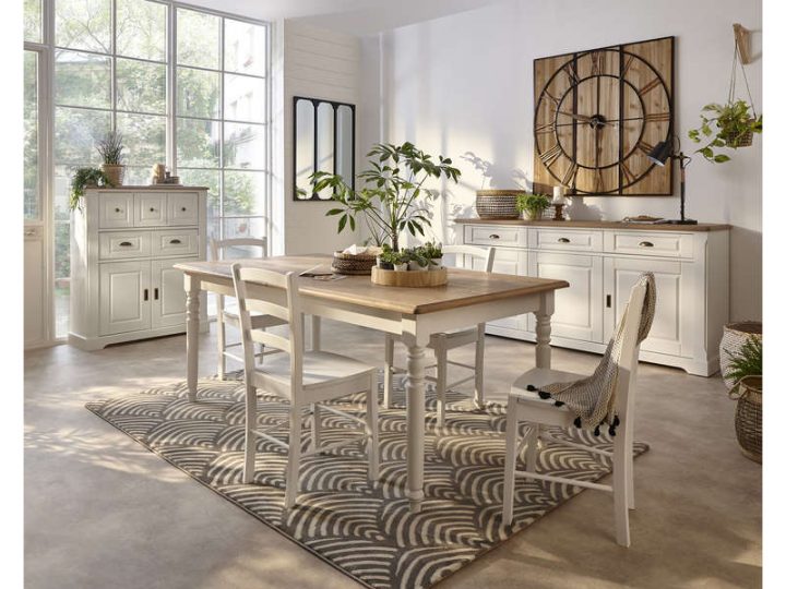 Buffet 3 Portes Cottage Coloris Blanc – Vente De Buffet à Table Salle A Manger Conforama