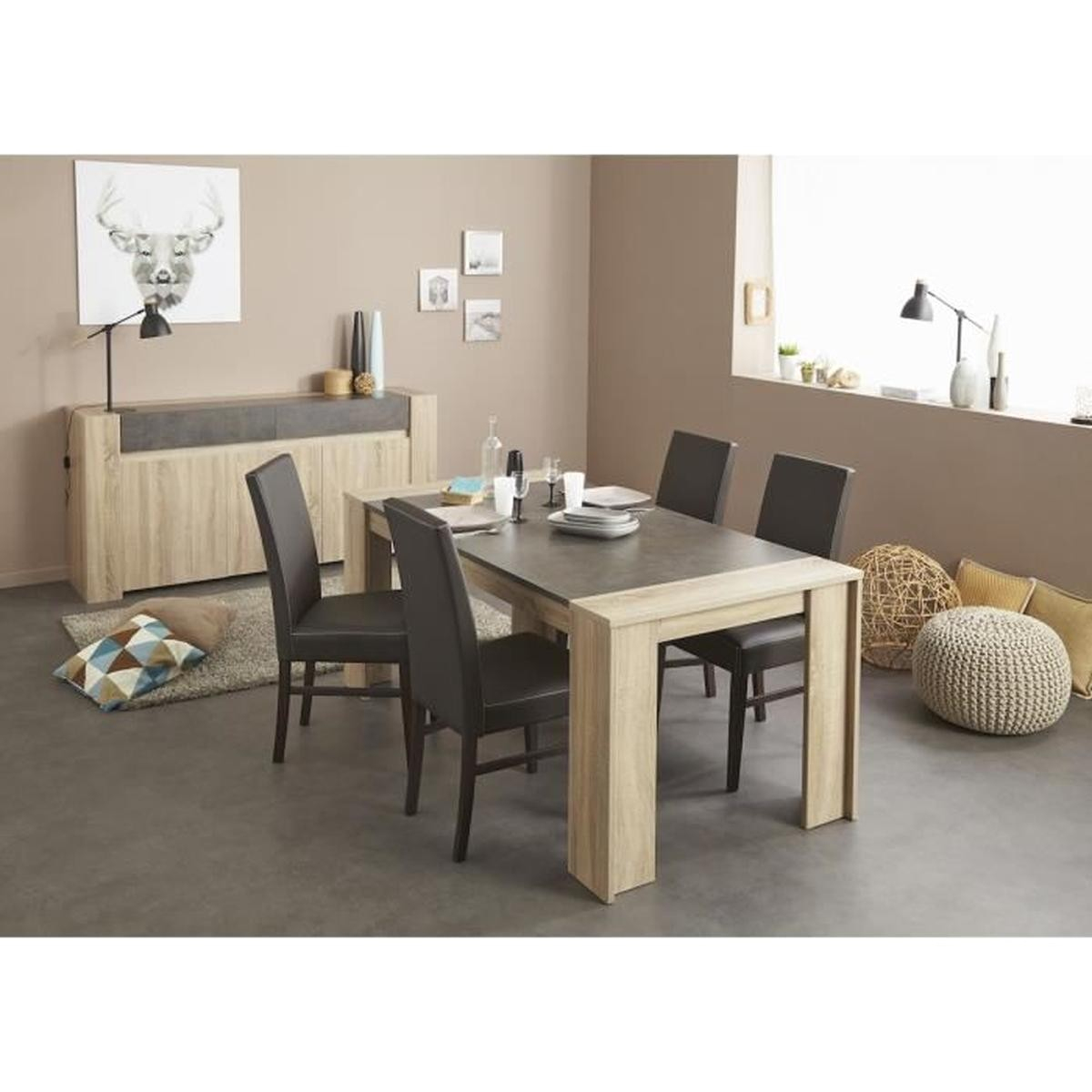Buffet 3 Portes Levi Coloris Bois/blanc 2 serapportantà Conforama Table De Salle À Manger