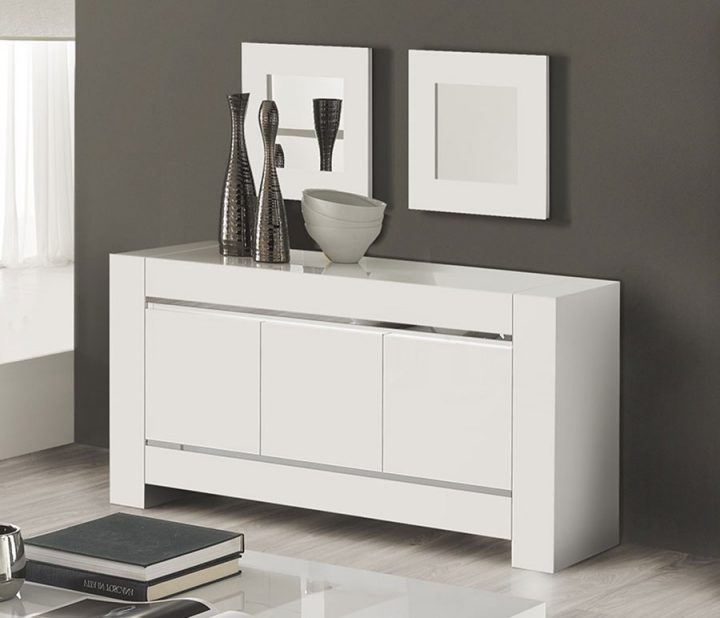 Buffet-Bahut-3-Portes-Blanc-Chrome-Totti-3_Zd1_1 intérieur Buffet De Salle A Manger Pas Cher