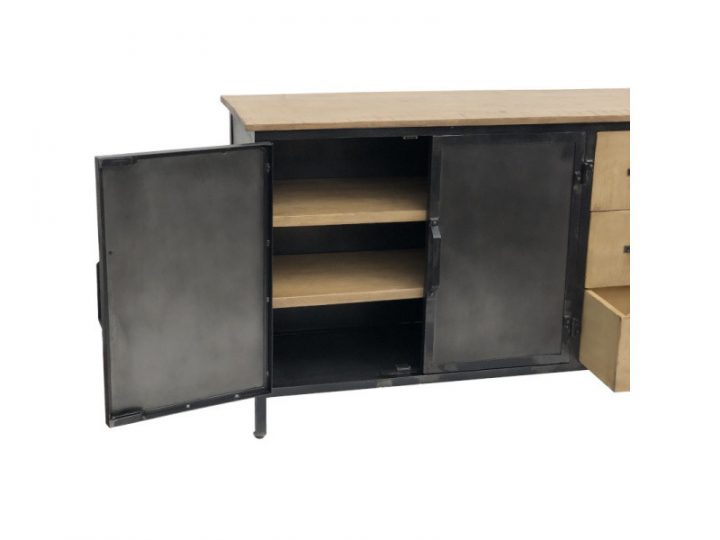 Buffet Bahut Meuble Enfilade Console Bois Fer 134.50 Cm X destiné Meuble Console Conforama Buffet Bahut Meuble Enfilade Console Bois Fer 134.50 Cm X destiné Meuble Console Conforama