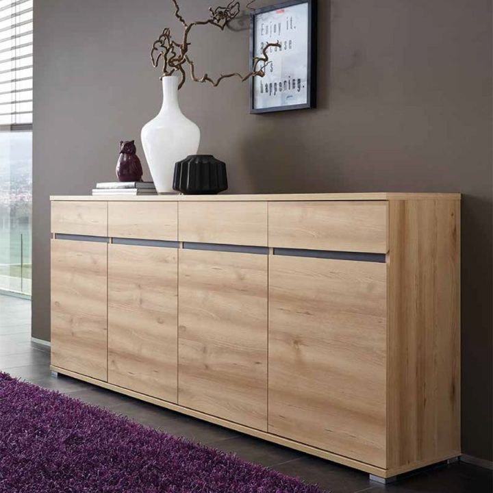 Buffet Bahut Moderne Couleur Hêtre | Buffet Moderne, Buffet pour Meuble Bas Salle À Manger