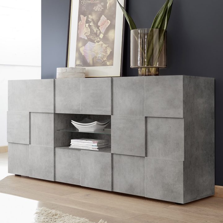 Buffet Pas Cher, Meuble De Salle À Manger Design, Enfilade Gris avec Buffet Salle À Manger Pas Cher