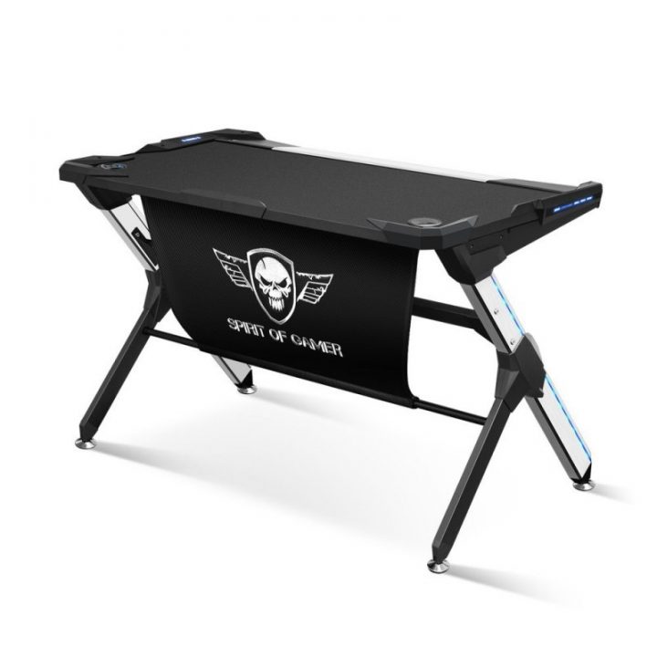 Bureau Pc Gaming À Led Rgb S.o.g Headquarter 500 avec Bureau Gaming