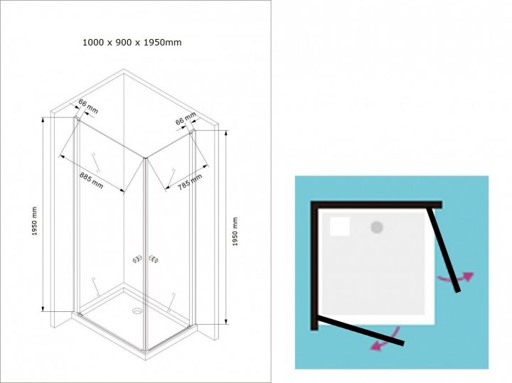 Buylando.shop – Cabine De Douche Sofia En Angle 100 X 90 X encequiconcerne Receveur De Douche 100X90