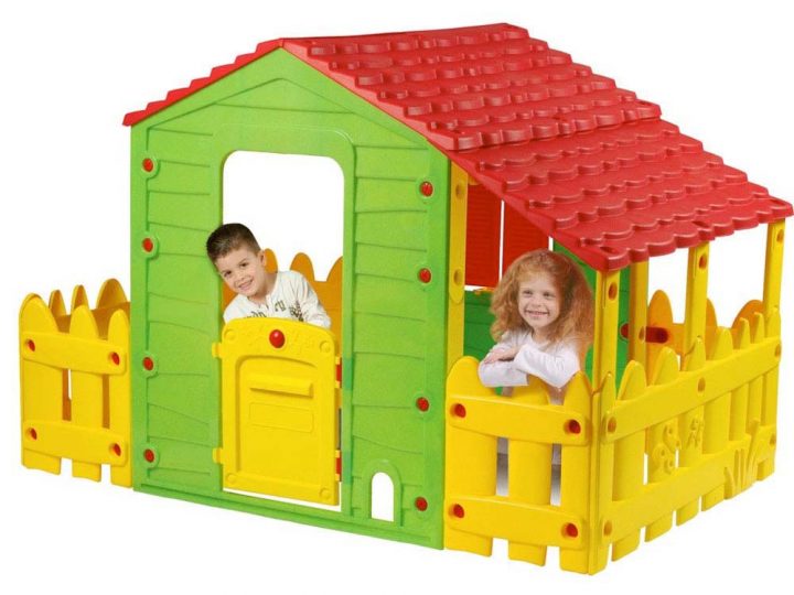 Cabane Enfant Ferme En Pvc "Fun" Avec Jardinet Et Veranda tout Maison De Jardin Enfant Pas Cher
