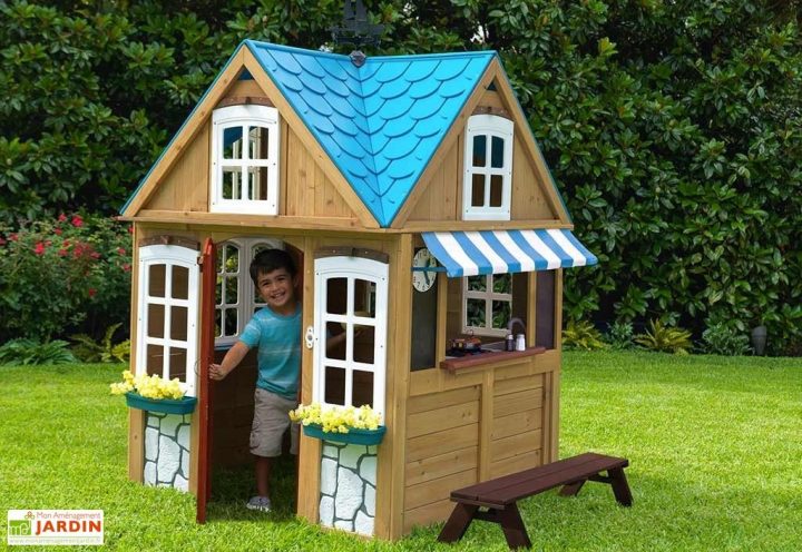 Cabane Maison D’enfant En Bois Seaside Cottage – Kidkraft dedans Cabane De Jardin Pour Enfants