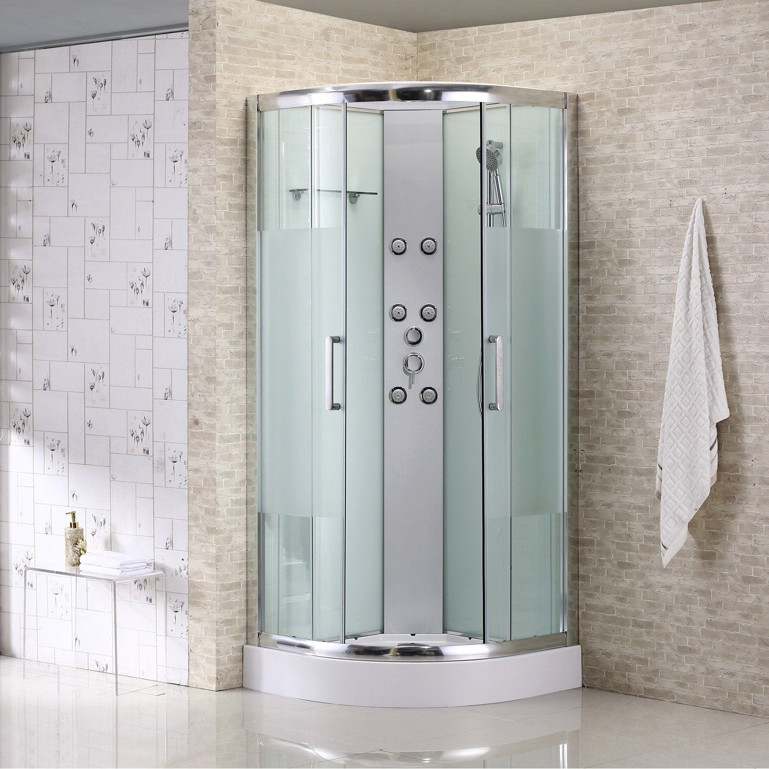 Cabine De Douche 1/4 De Cercle 85X85 Cm, Quad | Cabine De pour Cabine De Douche 85X85