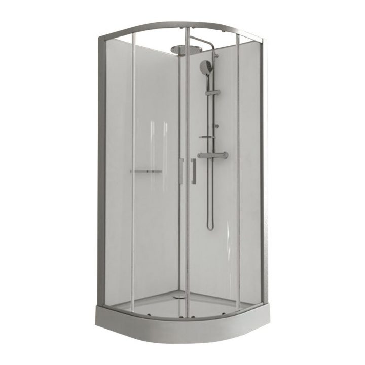 Cabine De Douche – 90 X 90 Cm Arrondie Portes Coulissantes – Kara Leda Sur  Bricozor serapportantà Porte De Douche Coulissante 90