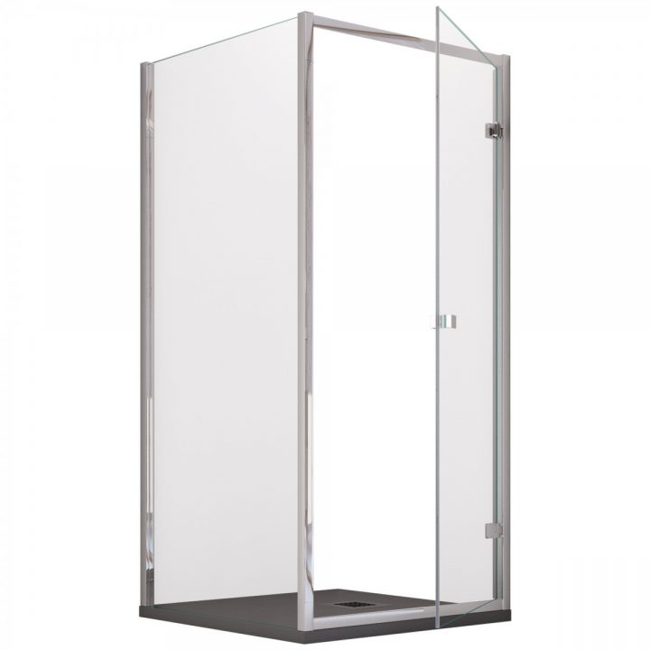Cabine De Douche À Porte Battante Avec Verre Fixe 6 Mm Gaia Transparent pour Cabine De Douche 70X90