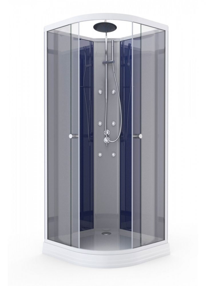 Cabine De Douche Avec Système D'hydromassage (Bleu Nuit) destiné Cabine De Douche Sans Silicone