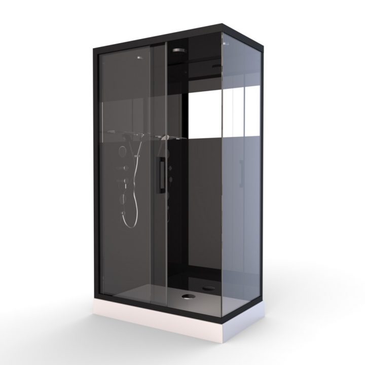 Cabine De Douche Black Miroir 2 à Cabine De Douche 110X80