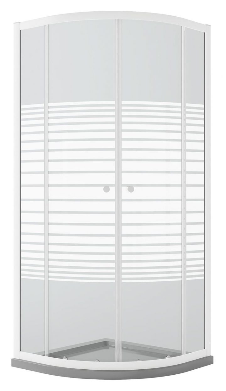 Cabine De Douche Blanche Demi-Circulaire 70X90 Cm H185 Verre intérieur Cabine De Douche 70X90