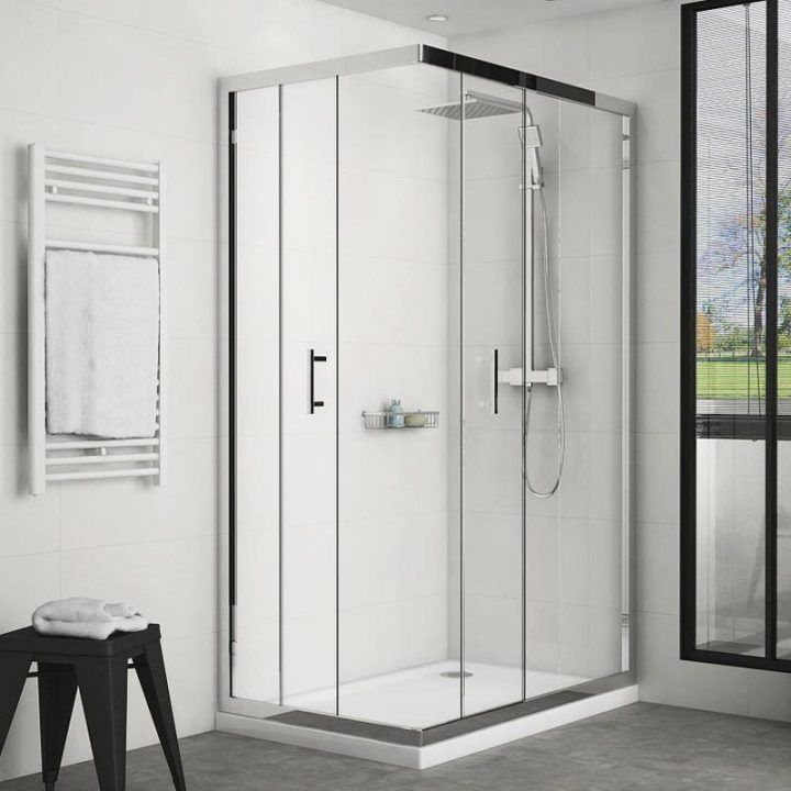 Cabine De Douche Coulissante 120X80Cm Et 120X90Cm, Malaga intérieur Douche 120X80