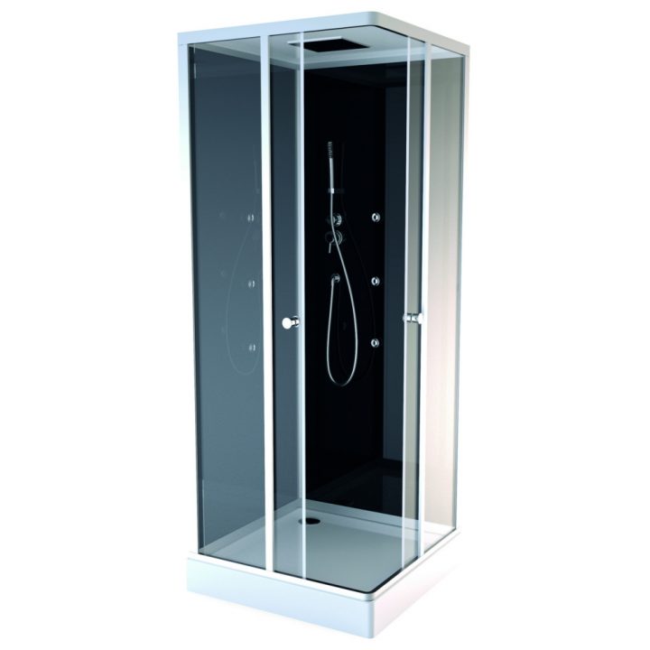 Cabine De Douche D'angle Black Square 90 X 90 X 230 Cm intérieur Cabine De Douche Bricorama