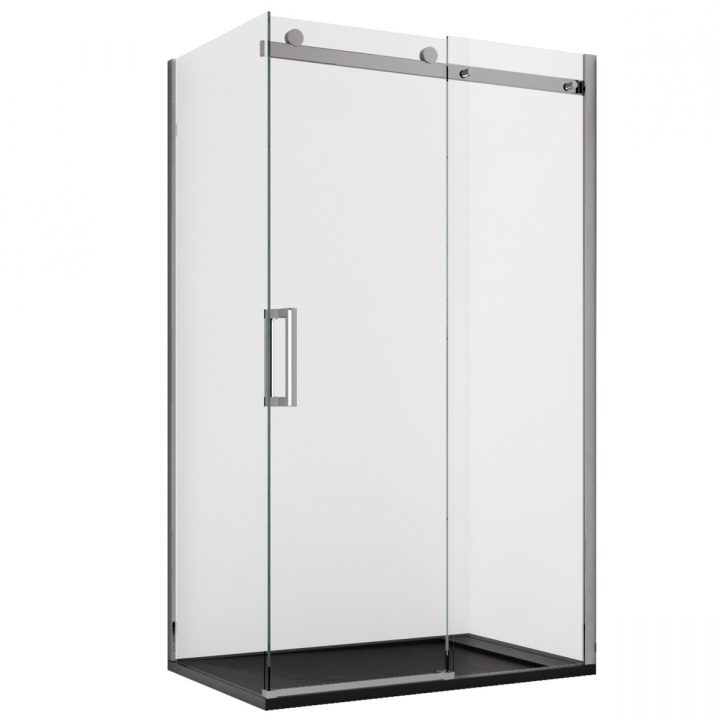 Cabine De Douche En Coin H190 Porte Coulissante En Verre Élixir Transparent  8 Mm encequiconcerne Cabine De Douche 80X120