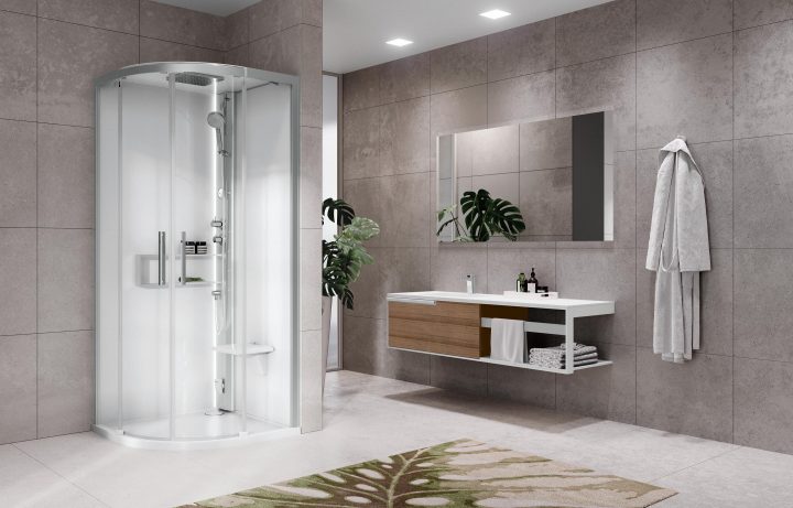 Cabine De Douche Glax 2 2.0 R Multifonction, En 100X100 Cm concernant Cabine De Douche 100X100