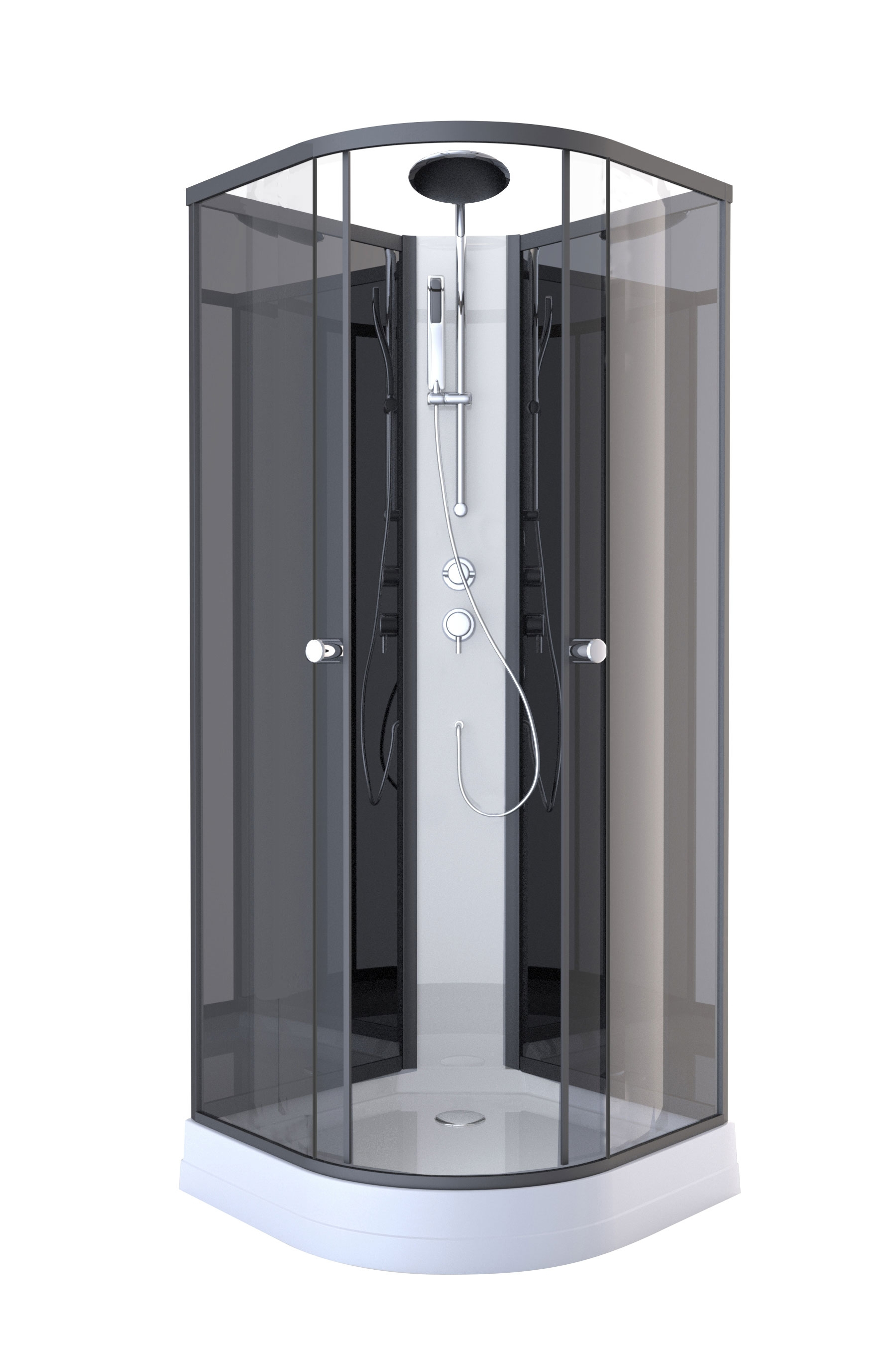 Cabine De Douche Graphite Carbone 85 X 85 X 225 Cm Aurlane - Mr.bricolage encequiconcerne Cabine De Douche 85X85