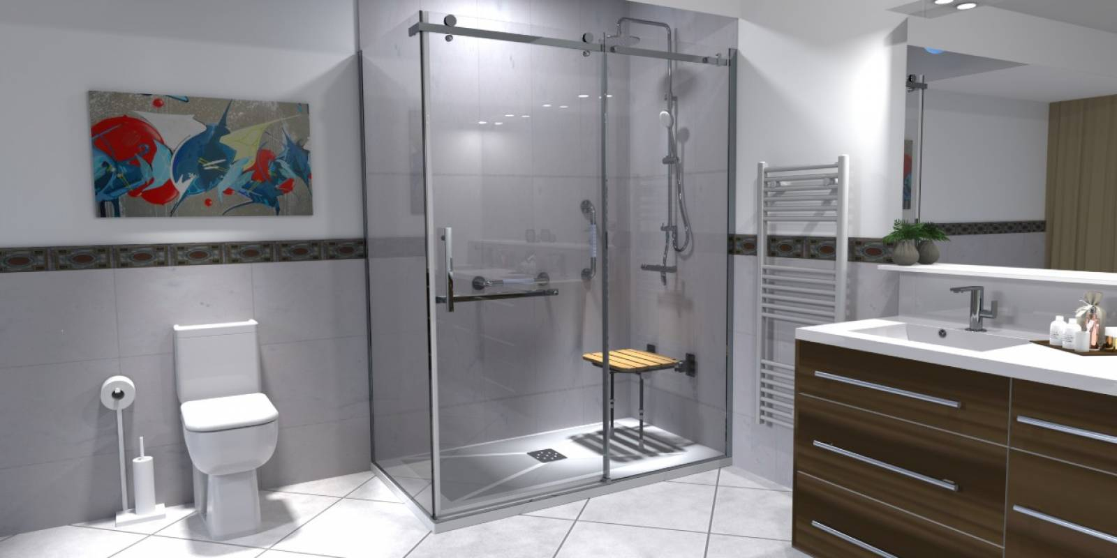 Cabine De Douche Intégrale Boréal 2 Pour Seniors Et Pmr tout Installer Une Cabine De Douche