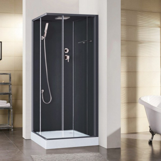 Cabine De Douche Intégrale Irina Noire En Verre Avec concernant Cabine Douche Integrale 80X100