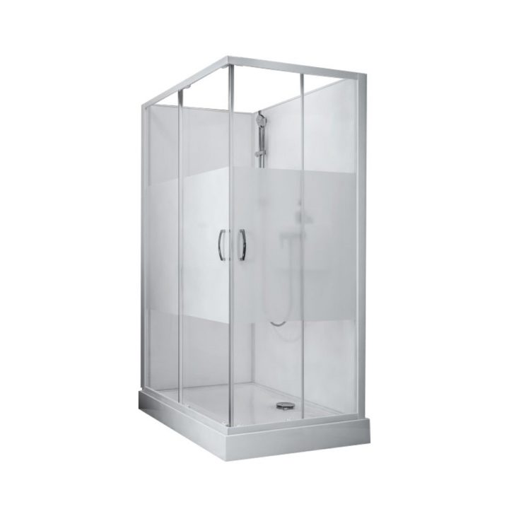 Cabine De Douche Izibox 2 – Porte Coulissante – En Angle – Rectangle Leda  Sur Bricozor serapportantà Cabine De Douche 80X100