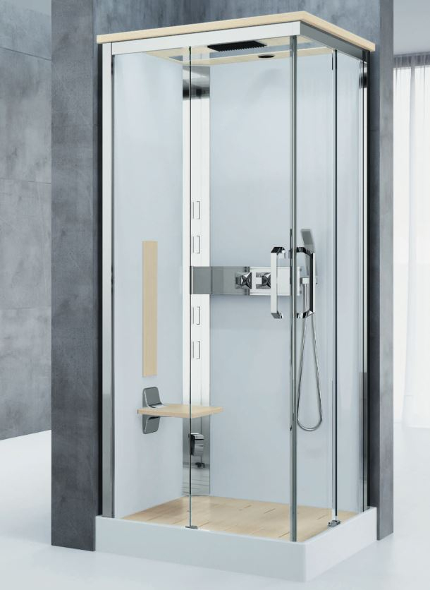 Cabine De Douche Nexis 90X90 Cm Version Hammam Ou encequiconcerne Siège De Douche Rabattable Brico Dépôt